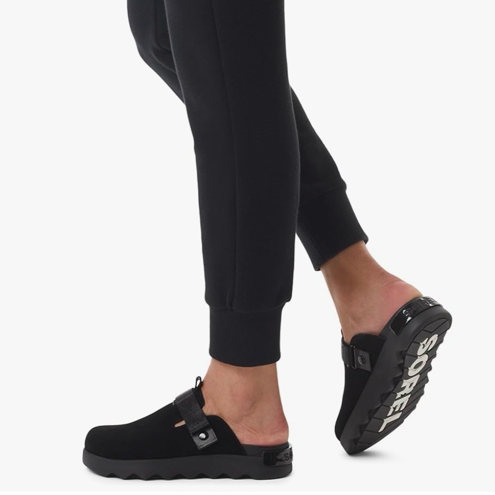 Sorel Women's Black Suede Viibe Clogs, 7.5